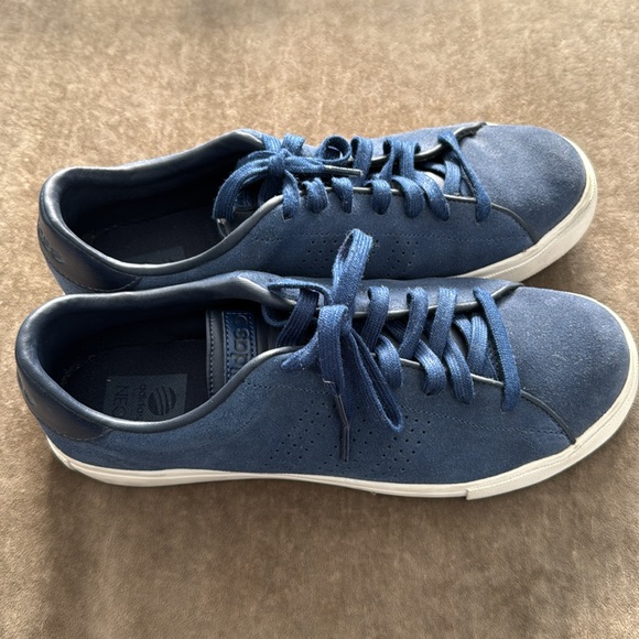 Adidas neo men size 9.5 blue suede sneaker shoes ortholite insoles. Gently used - Picture 2 of 7